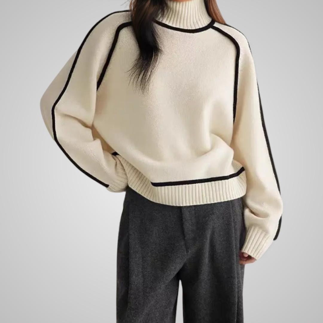 Ingrid Contrast Knit Turtleneck