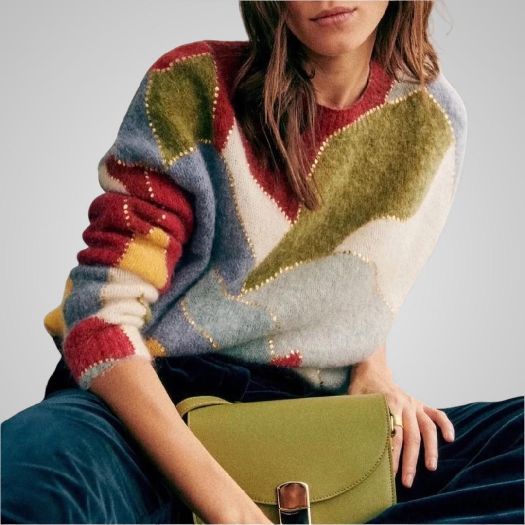 Elina Patch Knit Sweater