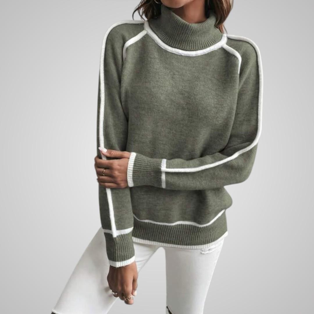 Freya Contrast Knit Turtleneck