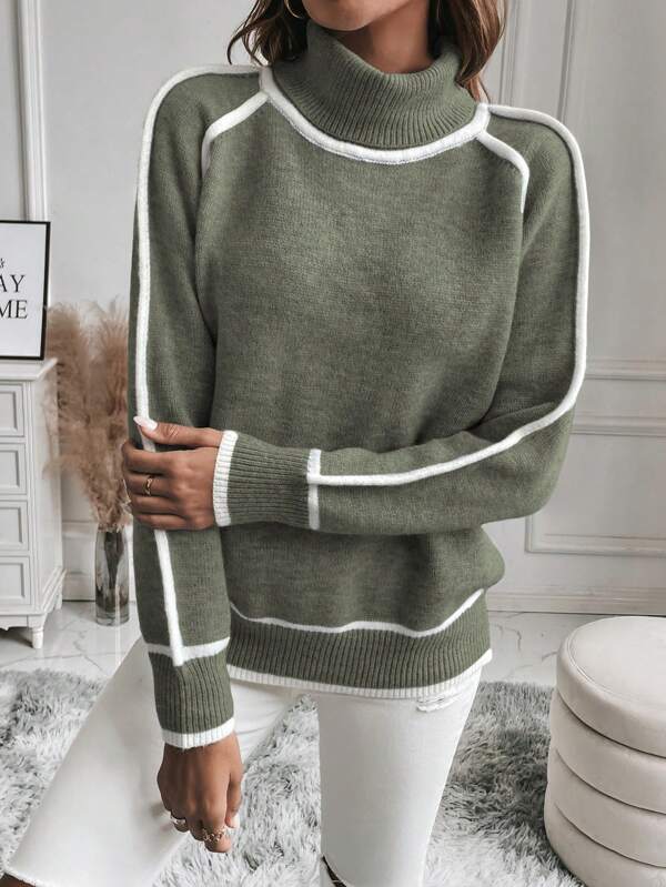 Freya Contrast Knit Turtleneck