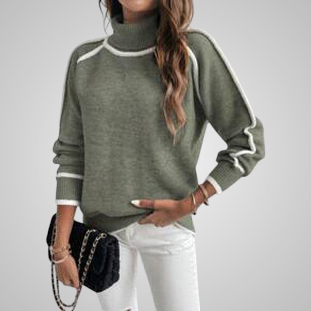 Freya Contrast Knit Turtleneck