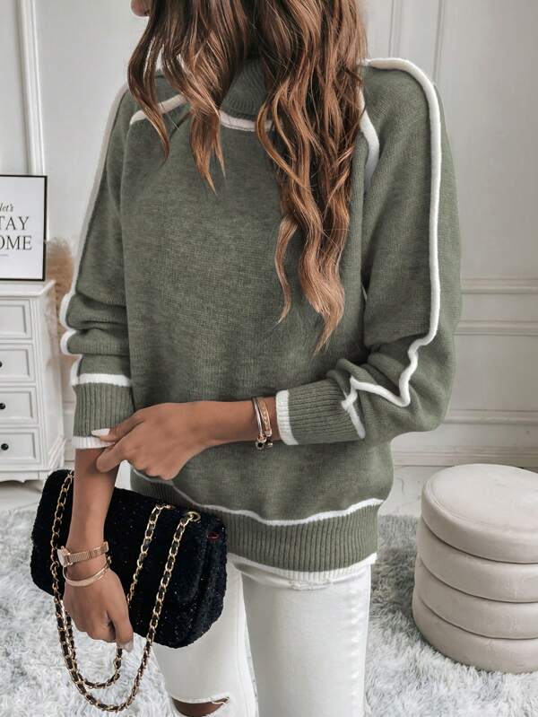 Freya Contrast Knit Turtleneck