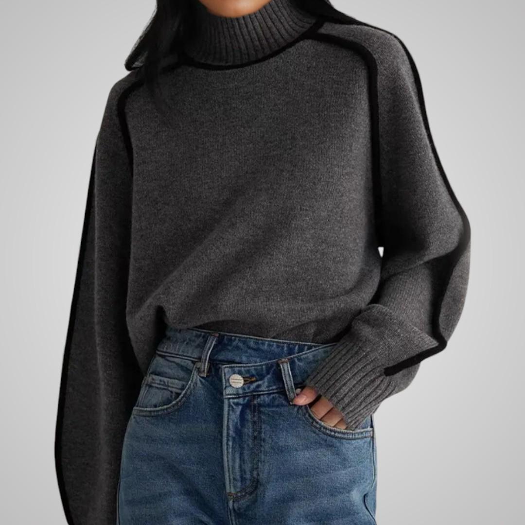 Ingrid Contrast Knit Turtleneck