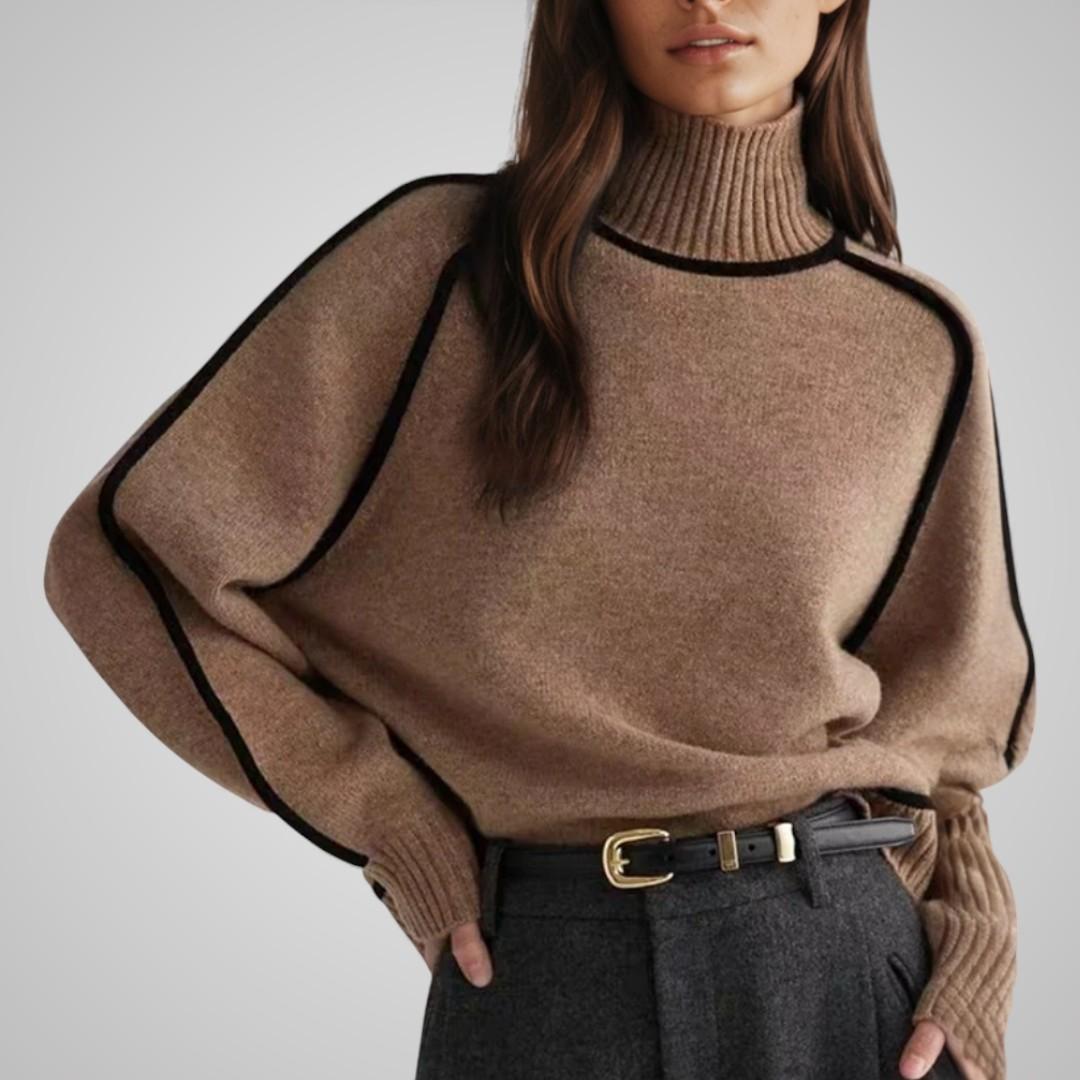 Ingrid Contrast Knit Turtleneck